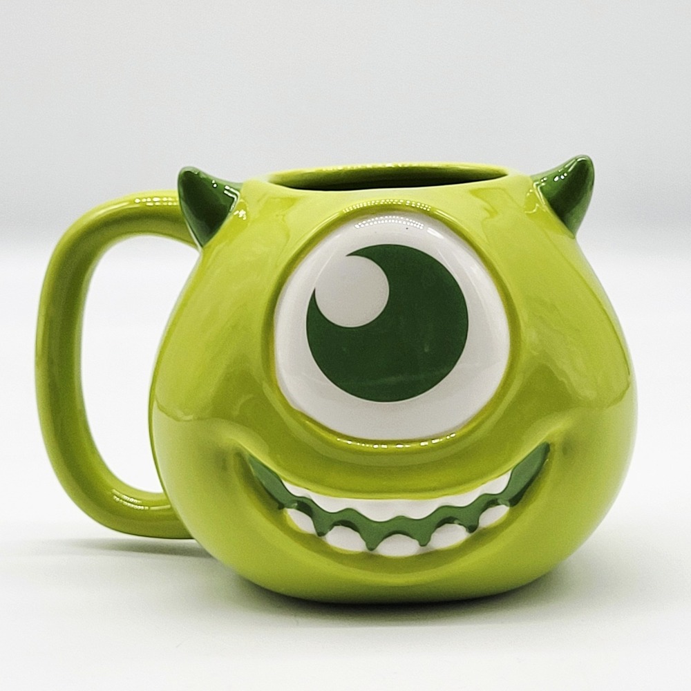 Disney Pixar Monsters Inc Mike Wazowski 3D Sculpted Ceramic Mug Bioworld 16 Oz